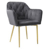 Modern Dining Chair Velvet Padded Seat Metal Legs Kitchen Restaurant Home Office