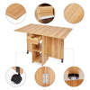Mondeer Mobile Folding Dining Table Drop Leaf Table with 1 Drawer 2 Shelves