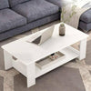 Wooden Coffee Tea Table Modern White Unit Storage Shelf Living Room Furniture