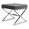 Vanity Stool Chair Velvet Padded Seat Chrome Leg Living Room Bedroom Side Chair