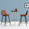 2pcs Barstools Set PU Faux Leather Padded Metal Legs Bar Stools Breakfast Chair