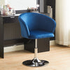 1pc Barstool Velvet Cushioned Bar Stool Metal Base Salon Pub Chair Adjustable