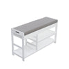 2 Tier Wooden Hallway Shoe Rack Storage Bench Bed End Stool Fabric Padded Seat