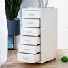 6 Drawer Locking Office Filing Cabinet w/Wheels Rolling Storage Nightstand Table
