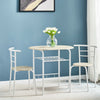 3 Pieces Bar Table Dining Kitchen Table Chair Dining Room Sets w/ Storage Shelf