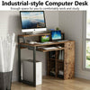 Tribesigns Computer Desk with Shelves & Monitor Riser Brown Office Working Table