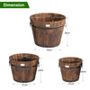 3PCS Wooden Planter Barrel Set Garden Patio Nesting Burnt Wood Bucket Planters