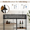 4-Tier Console Table Slim Long Sofa Side Table Industrial Entryway Table Wire
