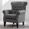 Chesterfield Queen Anne Style Armchair Lounge Sofa Deep Button Chair Fabric Seat