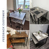 Modern Dining Table and Chairs Set 2/4 Seats Metal Frame Kitchen Home Grey/Brown