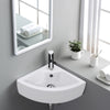 Bathroom Corner Ceramic Vessel Sink Counter Porcelain Bowl Basin W/ Faucet Hole