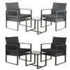 NEW 3 Piece Rattan Garden Furniture Bistro Set Chair Coffee Table Patio Cushions