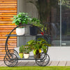 Garden Cart Plant Stand Metal Flower Pot Holder Indoor Outdoor Display Rack