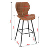 1/2x Bar Stool Kitchen High Chair w/ Backrest Footrest Padded Barstool Cafe Pub