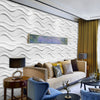 Matt White 3D Tile Wave Style Ceiling Panel Wall Panels Cladding Board Wallpaper