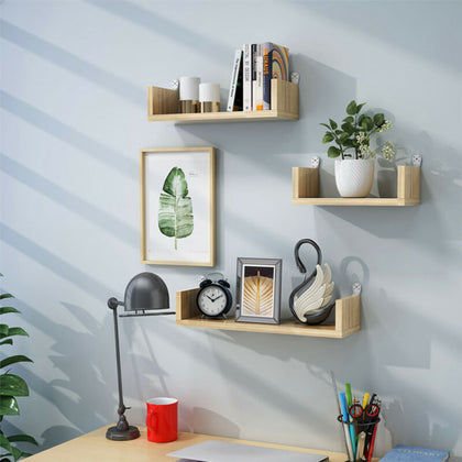 50cm Large Wall Shelves 3pcs U Shape Floating Shelf Display Storage & Decoration