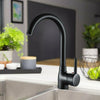 Modern Kitchen Sink Mixer Taps Single Lever Swivel Spout Black Mono Tap Faucet