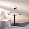 Glass/MDF Cocktail Table Round Dining Room Table Sturdy Pedestal Residential Use