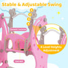 4 in 1 Kids Toddlers Swing & Slide Climber Set w/ Basketball Hoop In/Outdoor NS