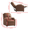 PU Leather Recliner Chairs with Cup Holders Push Back Reclining Sofa Living Room