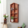 Wall Mounted Floating Shelf Wooden House Shaped 7 Cube Storage Display Cabinet