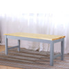 Wood Dining Bench Long Seat Chair Lounge Stool Natural White Painted Side Table