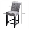 Crushed Velvet Upholstered Knocker Back Bar Stool Studded Kitchen Counter Seat