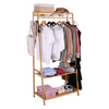 Wooden Clothes Rail Suits Shirts Trousers Hats Hanging Garment Rack w/Shoe Shelf