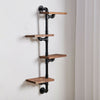 Industrial 4 Shelf Pipe Wall Shelves Floating Wood Storage Rack Unit Display UK