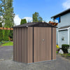 6X4FT Metal Garden Shed Wood Effect Tool Storage Outdoor 2 Doors FREE FOUNDATION