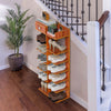 7 Tier Double Row Wooden Shoe Rack Storage Organisers Cabinet Footwear Organizer