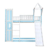 Kids Bunk Beds Frame High Sleeper 3ft Single Castle Treehouse Bed with Slide QN
