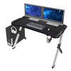Computer Gaming Desk with Cup Holder Headphone Hook LED Racing Table Workstation