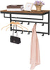 Wall-Mounted Coat Rack Wall Hook 10 Removable Hooks Storage Shelf