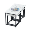 Set of 3 Coffee Table with 2 Stools Set Nesting Table Living Room Office Lounge
