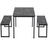 Industrial Wooden Dining Table Set 2 Bench Home Kitchen Furniture Patio Outdoor