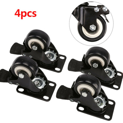 4 X Heavy Duty Swivel Castor Wheels Trolley 50mm Furniture Casters Rubber 200kg