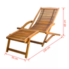 Foldable Sun Lounger Wooden Garden Deck Chair Sunbed Outdoor Patio Recliner New