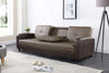 Sofa Bed Faux Leather with Cup holder and Armrests 3 Seater Black Brown Ash Grey