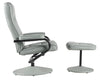 Grey Lounge Recliner Chair 360' Swivel & Footstool Armchair Grey Faux Leather