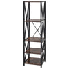Narrow Large Bookshelf Bookcase Industrial Book Shelves for Living Room Bedroom
