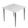 White / Grey Rectangle Dining Table Sintered Stone Top Metal Legs Dining Room