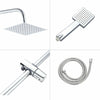 Square Chrome Overhead Rain Shower Kit Dual Rigid Riser Hand Held Twin Set New