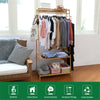 Wooden Clothes Rail Suits Shirts Trousers Hats Hanging Garment Rack w/Shoe Shelf