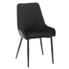 2x Black Velvet Cushion Seat Back Dining Chairs Set Metal legs Reception Chair