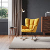 Upholstered Linen Fabric Armchair Rocking Chair Napping Lounge Lazy Sofa Button