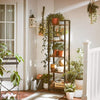 Tall Narrow Bookcase Vintage Industrial Display Unit Slim Rustic Storage Cabinet