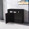 LED Sideboard Cabinet Storage 2 Doors Cupboard Buffet High Gloss Front Black