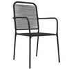 7 Piece Garden Dining Set Black Cotton Rope and Steel B1S7