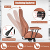 Swivel Suede Fabric Chair Ergonomic Home Office Computer Desk Chair W/ Reclining